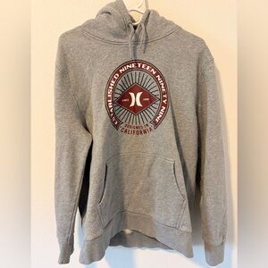Hurley Hoodie Gray with Maroon Graphic Size Large